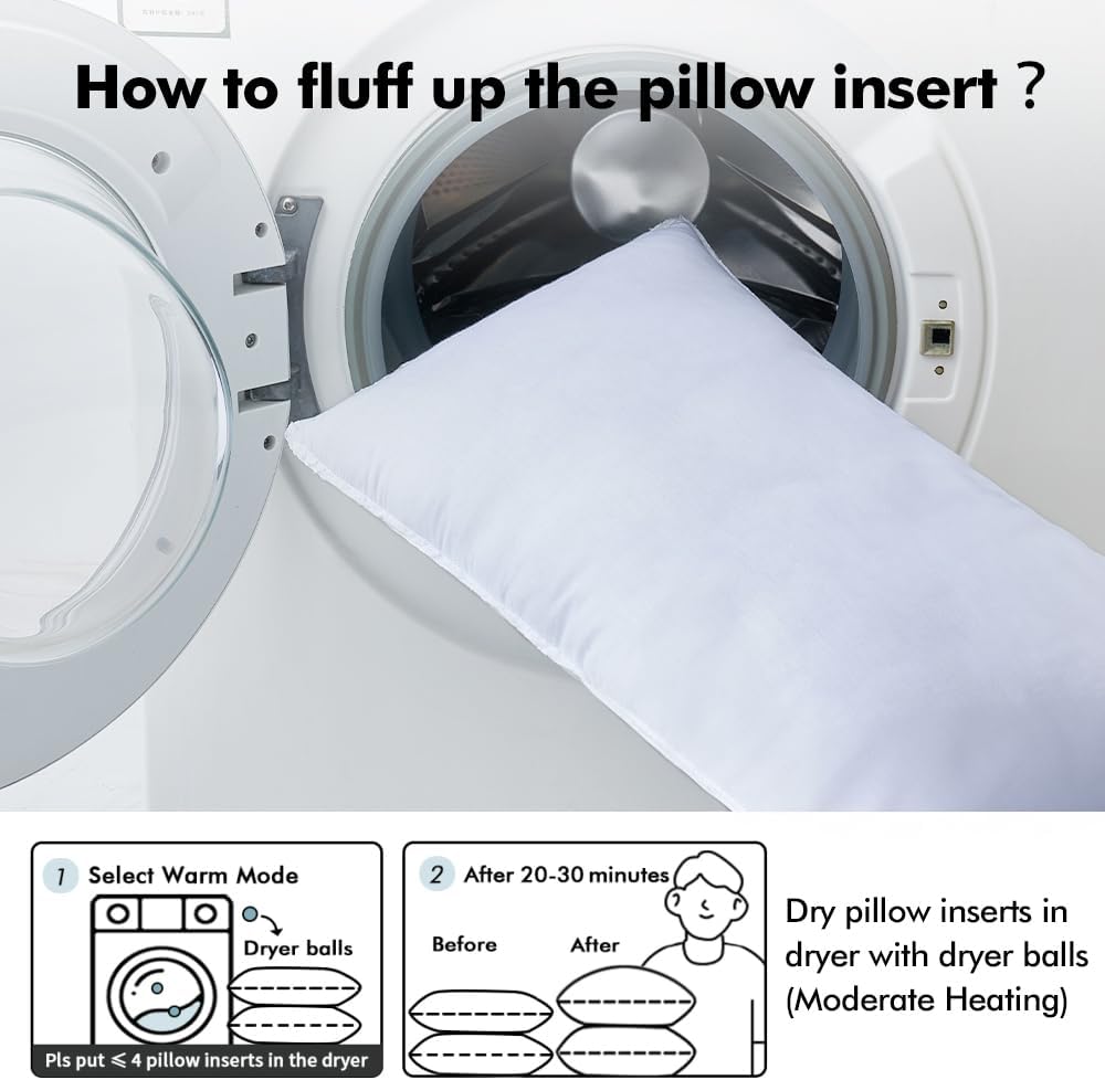 MIULEE 12x20 Down Alternative Pillow Insert Decorative Throw Pillow 12 x 20 Inch Body Bed Sleeping Ultra Soft Fluffy Form for Sofa Couch Bed - Image 8