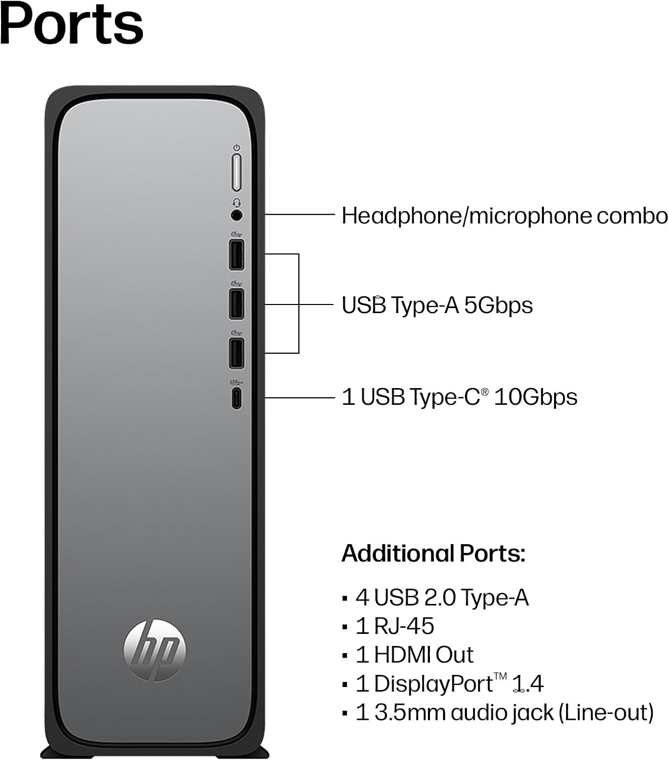 HP OmniDesk Slim Desktop PC, Intel Core i5-14400, 8 GB RAM, 512 GB SSD, Intel UHD Graphics 730, Windows 11 Home, Microsoft Copilot, Meteor Silver, S03-0012 (2026) - Image 8