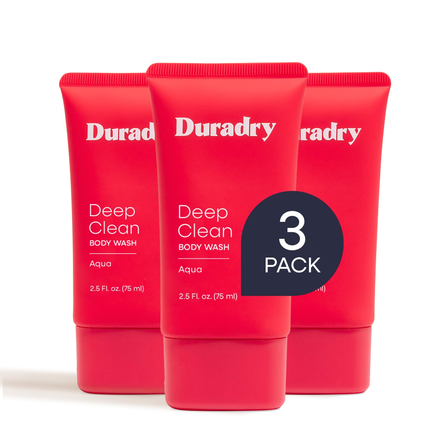 Duradry Deep Clean Body Wash for Women and Men – Odor control, Deep Cleansing, Nourishes and Moisturizes Skin, Made with Natural Ingredients – Aqua Fragrance, Travel Size – 2.5 Fl Oz, Pack of 3 - Image 2