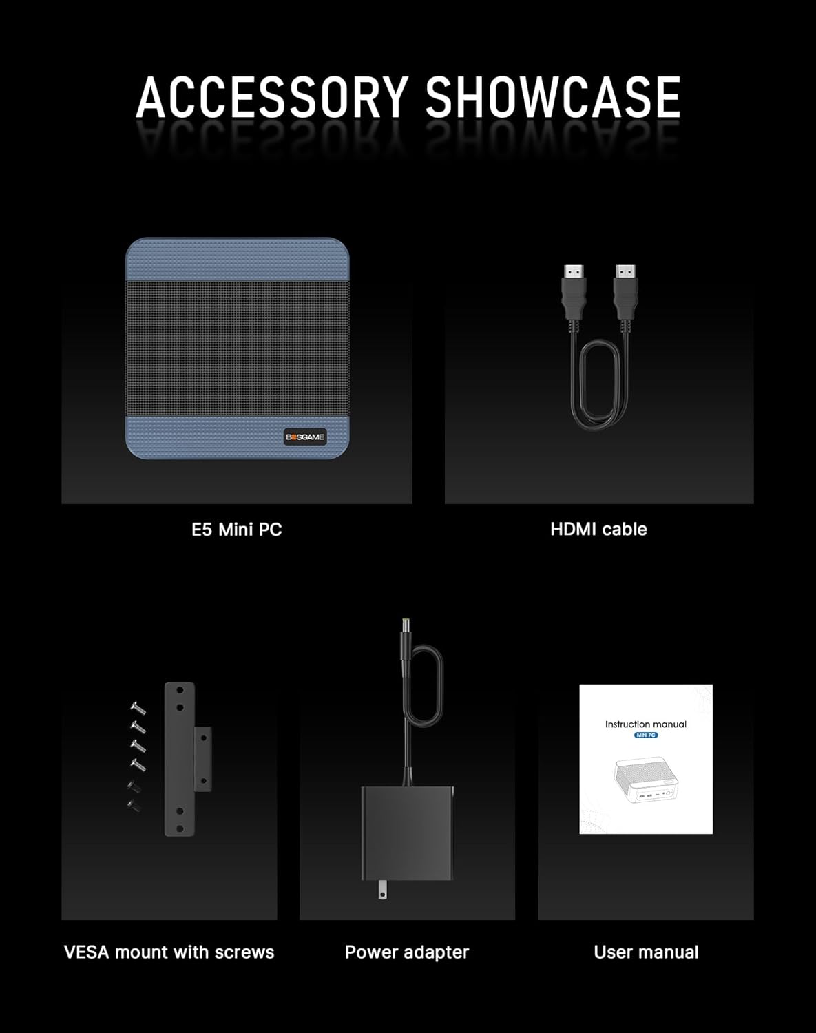 BOSGAME E5 Multi-Functional Mini PC, Ryzen 3 5300U 4C/8T, 11 Pro Dual LAN 2.5GbE Desktop Computers, 16GB DDR4 1TB PCIe SSD, Triple Displays 4K 60Hz, HDMI 2.0, DisplayPort, USB-C, Wi-Fi 5, BT 5.0 - Image 9