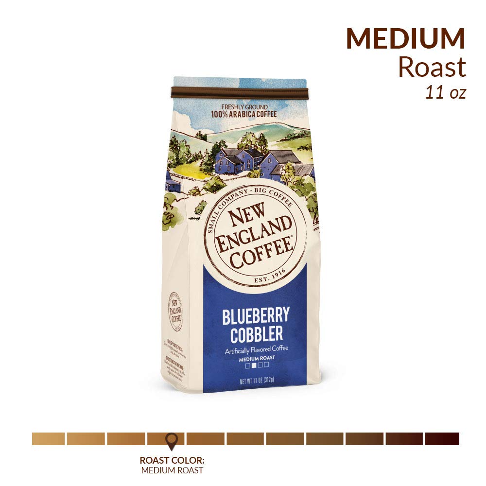 New England Coffee Blueberry Cobbler Medium Roast Ground Coffee, 11oz Bag (Pack of 3) - Image 3