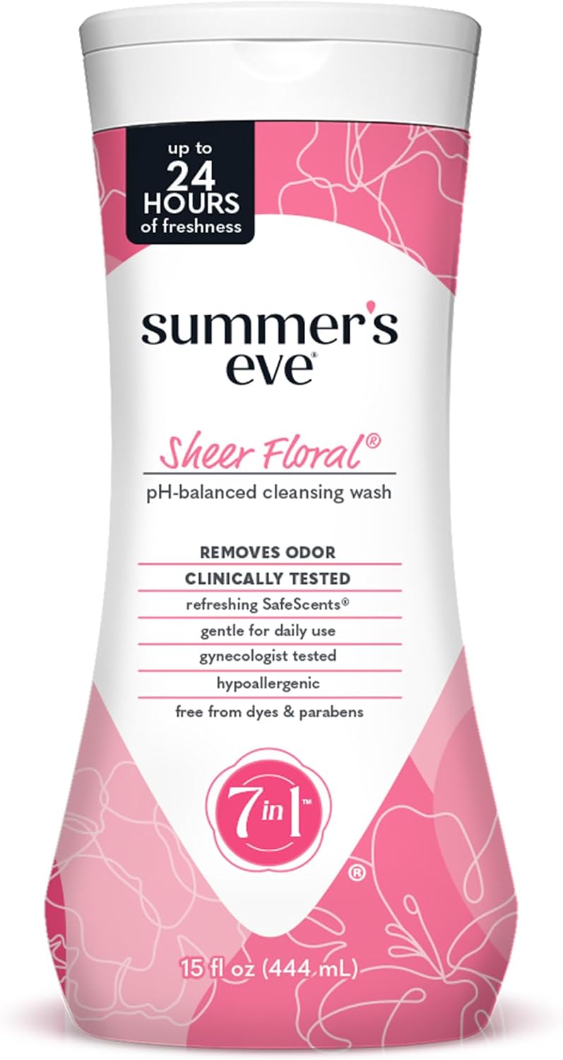 Summer’s Eve Feminine Wash, Sheer Floral, Daily pH-Balanced Body Wash for Women, Feminine Care to Remove Vaginal Odor, Gynecologist Tested, 15 Fl Oz - Image 2