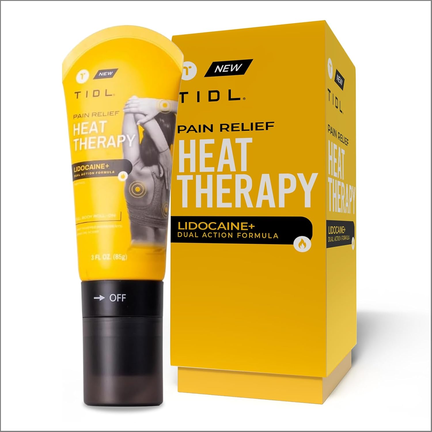 TIDL Heat Therapy Roll-On Pain Reliever | Menthol Lidocaine+ Dual Action Formula Anti-Inflammatory Warming Botanical Massaging Roller for Muscle Joint Shoulder Back Pain Relief | 3 fl oz - Image 2