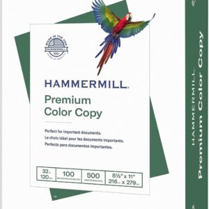 Hammermill Printer Paper, Premium Color 32 lb Copy Paper, 8.5 x 11-1 Ream (500 Sheets) – 100 Bright, Made in the USA, white (102630)