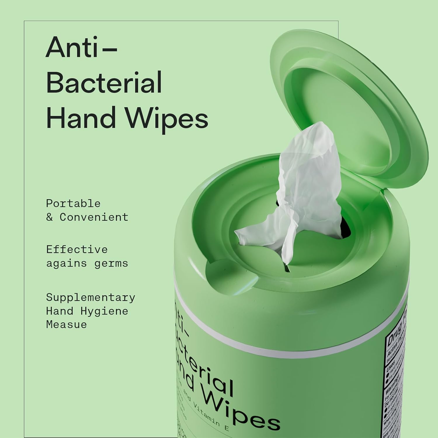 Biopure Antibacterial Hand Wipes Fresh Morning Breeze- Antibacterial Wipes with Aloe and Vitamin E Formula | 5"x7" Wet Wipes Canister | No Parabens, Sulfates or Phthalates, Kills 99% of Germs, 50 ct - Image 3