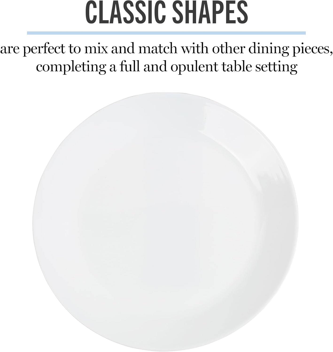 Martha Stewart Opalton Dinner Plates 6-Piece 10-Inch Plate Set – Chip and Break Resistant Opal Glass Plates - White - Image 5