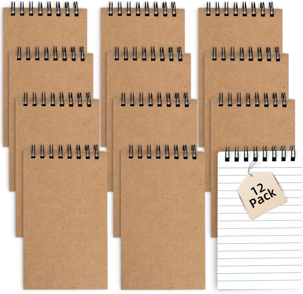 wavamawa Pocket Notebooks Set of 12, Small 3x5 Spiral Notepads, Office Style Mini Notebook, Small Notepad Pocket Size, Memo Pads for Home, College, Work or School - Lined College Ruled Paper - Image 8
