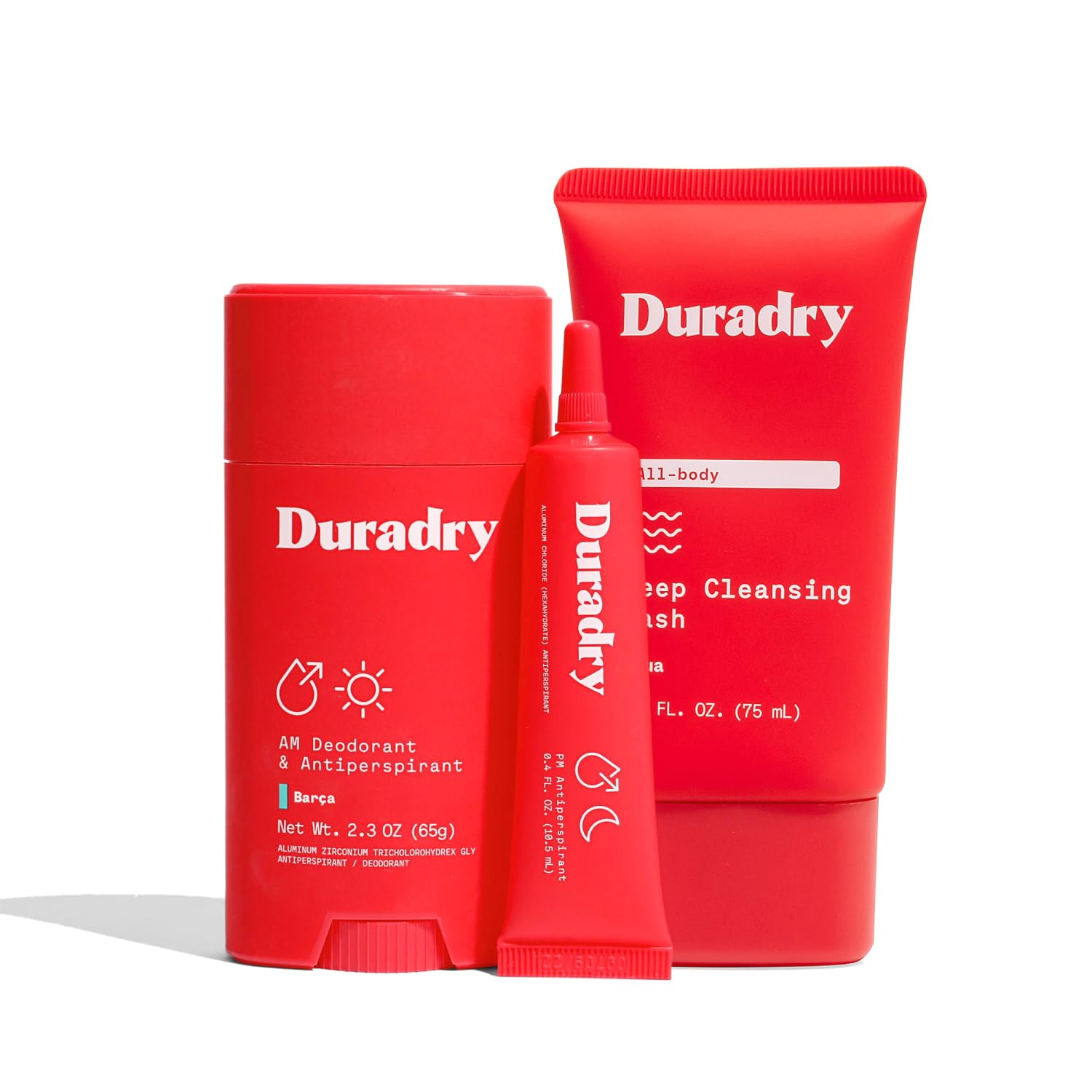 Duradry 3-Step System - Formulated to fight Excessive Underarm Sweating, Hyperhidrosis, Block Sweat & Odor - Antiperspirant Deodorant Stick, Sweat Minimizing Gel, Deodorizing Body Wash - Barca - Image 2
