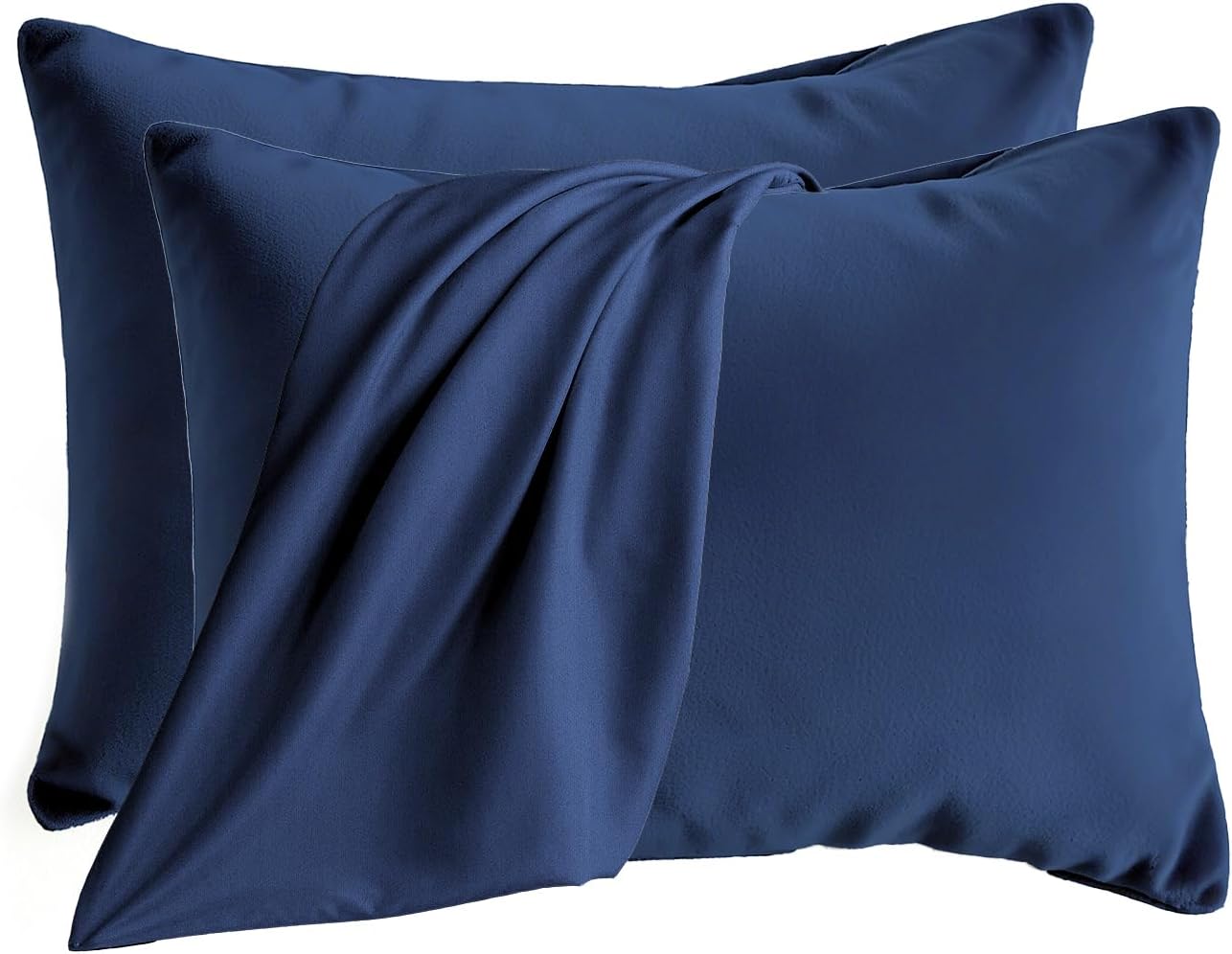 Q&J Fabric Co. Bedding Pillow Cases Standard Size set of 2 –Soft Brushed Microfiber Pillow Cover, Wrinkle-Free, Fade-Resistant, Envelope Closure Pillowcases Valentine Mother's Gift (20x26'',Navy Blue) - Image 2
