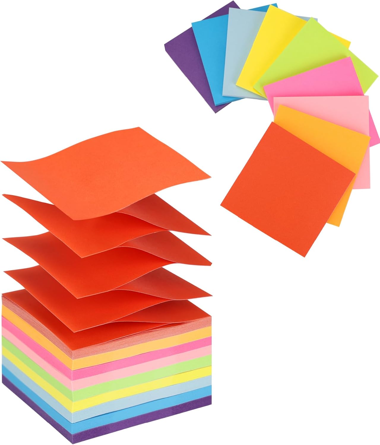 Mr. Pen- Pop Up Sticky Notes 3x3 Refills, 18 Pads, 900 Sheets, Bright Colors, Self Adhesive Memo Pads for Dispensers, Perfect for Home, Office & School, Stocky Notes for Bible Journaling - Image 2
