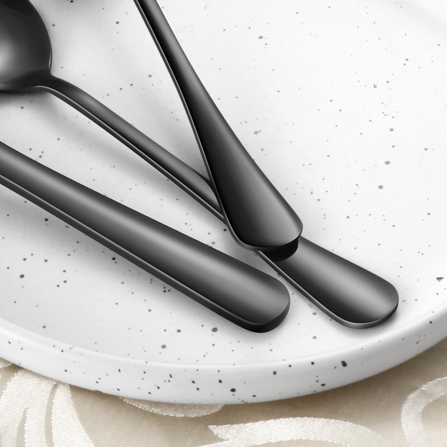 24-Piece Black Silverware Set with Steak Knives Black Stainless Steel Flatware Set for 4 Food Grade Tableware Cutlery Set Rust-proof, Mirror Polished, Dishwasher Safe - Image 7
