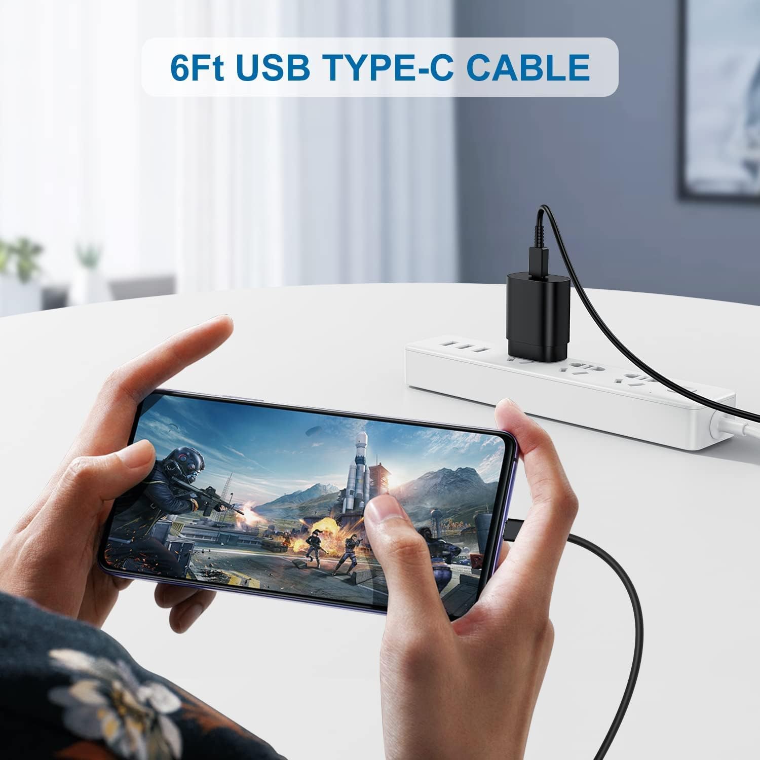 Type C Charger, 2Pack 25W PD USBC Wall Charger Super Fast Charging Block & 6ft Android Phone Cable Cord for Samsung Galaxy S26 S25 S24 S23 S22 S21 S20 (Plus/Ultra)/Note 20 10 9 8/ S10 S9 S8 Galaxy Tab - Image 8