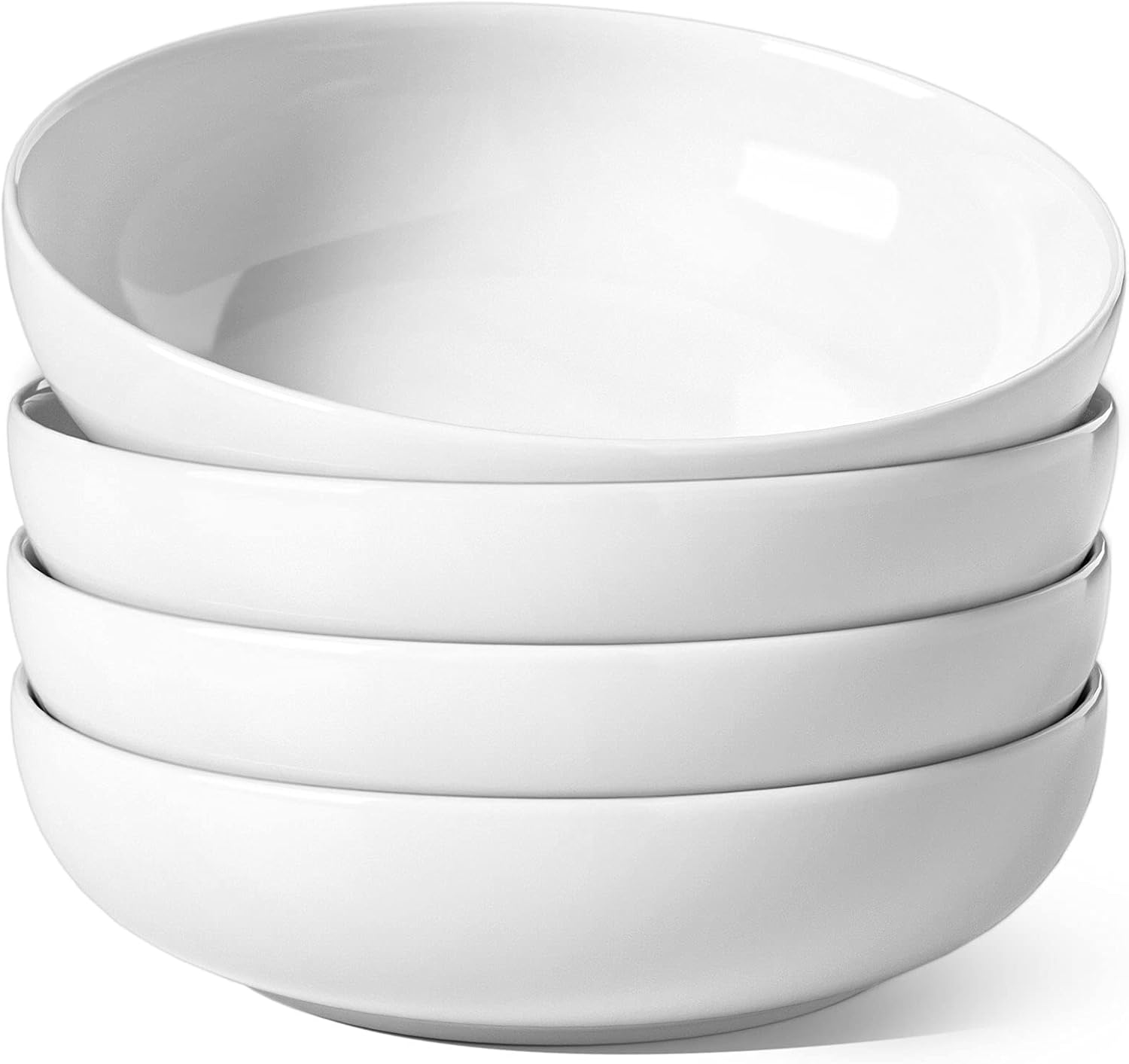 LE TAUCI Pasta Bowls 45 oz, Salad Bowls Set for Serving Soup, Pasta, Noodle, Dinner, Large Kitchen Bowl Plates, Microwave Safe - 8.5 Inch, Set of 4, White - Image 2