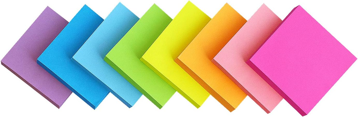 Eastern Wolf Sticky Notes 2x2 Self-Stick Notes 8 Bright Multi Colors Sticky Notes 16 Pads 100 Sheet/Pad - Image 3