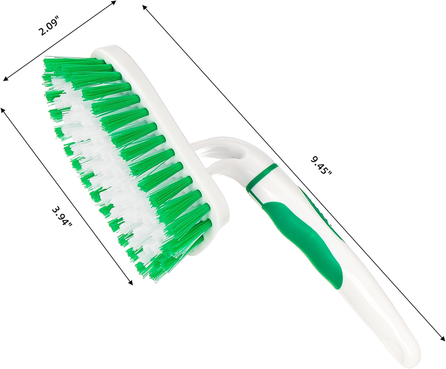 2-Pack Scrub Brush for Cleaning with Long Handle,Medium Firm Brush Bathroom Cleaning Supplies and Bathtub Cleaner and Shower Cleaning Brush,Multi-Scene Use for Kitchen or Carpet Brush,White&Green - Image 9