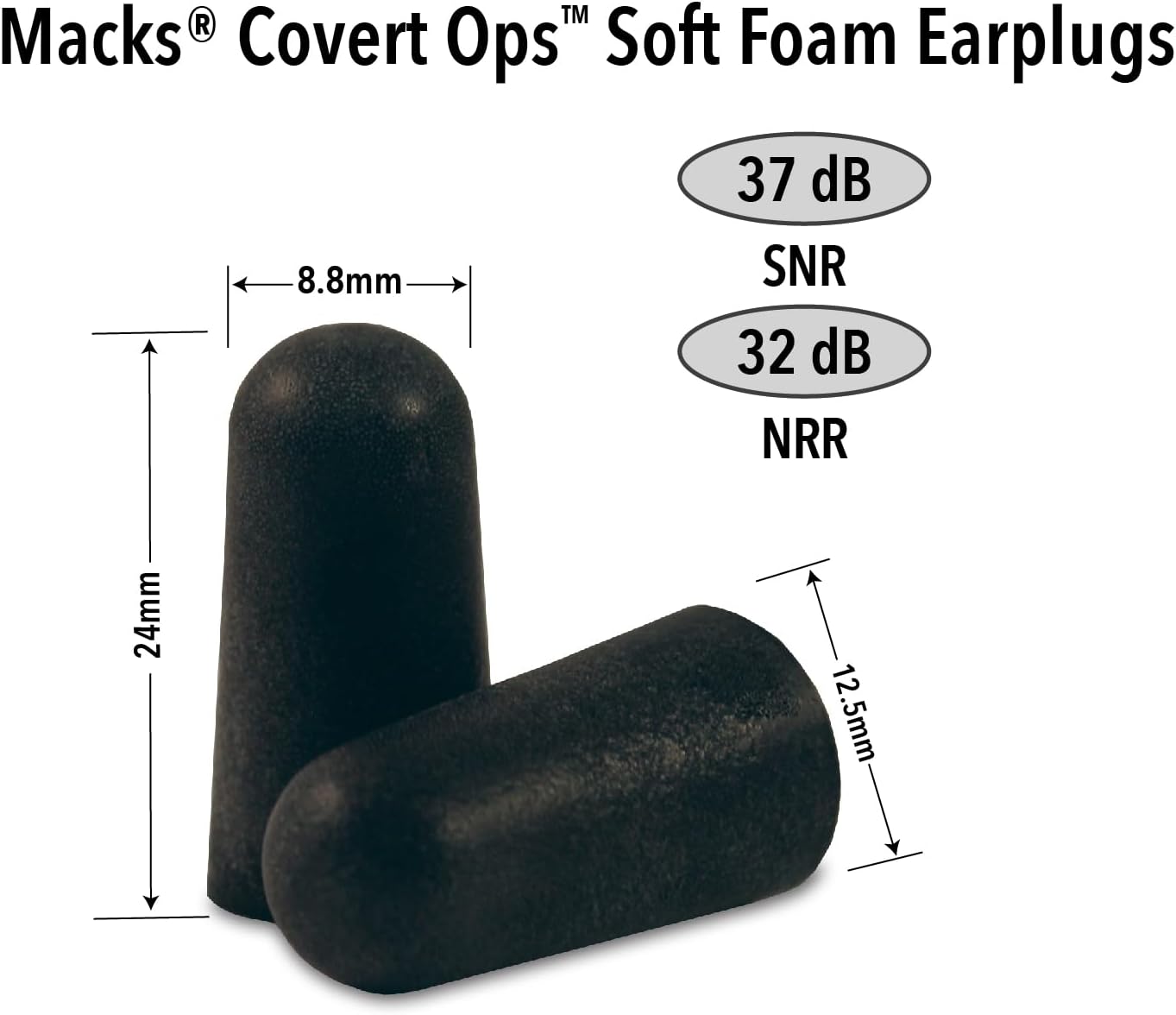 Mack's Covert Ops Soft Foam Shooting Ear Plugs, 50 Pair - 32 dB High NRR, 37dB SNR - Comfortable Earplugs for Hunting, Tactical, Target, Skeet and Trap Shooting - Image 3