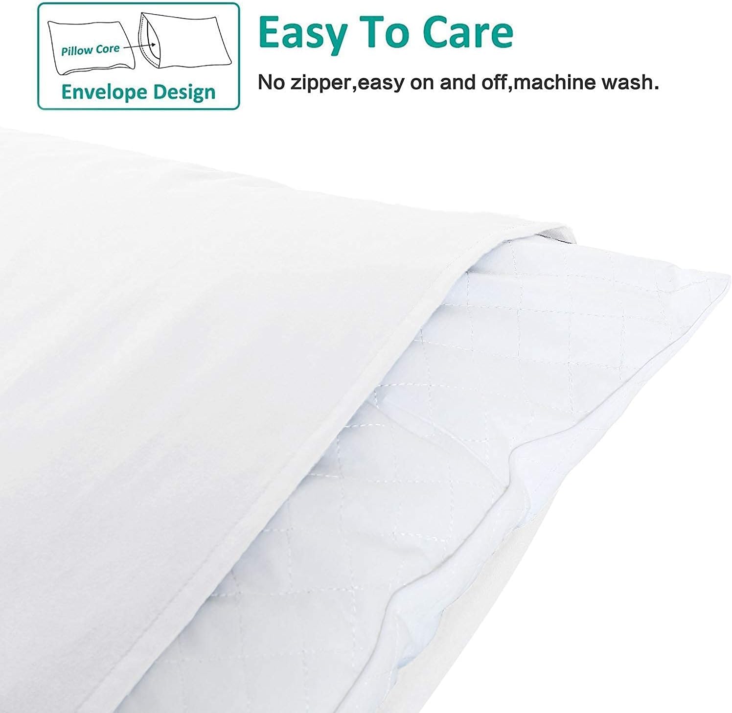 NTBAY Queen Pillowcase Set - 4 Pack Brushed Microfiber 20x30 Pillowcases - Soft, Wrinkle-Free, Fade-Resistant, Stain-Resistant, White Pillowcases with Envelope Closure - 20x30 Inches, White - Image 3