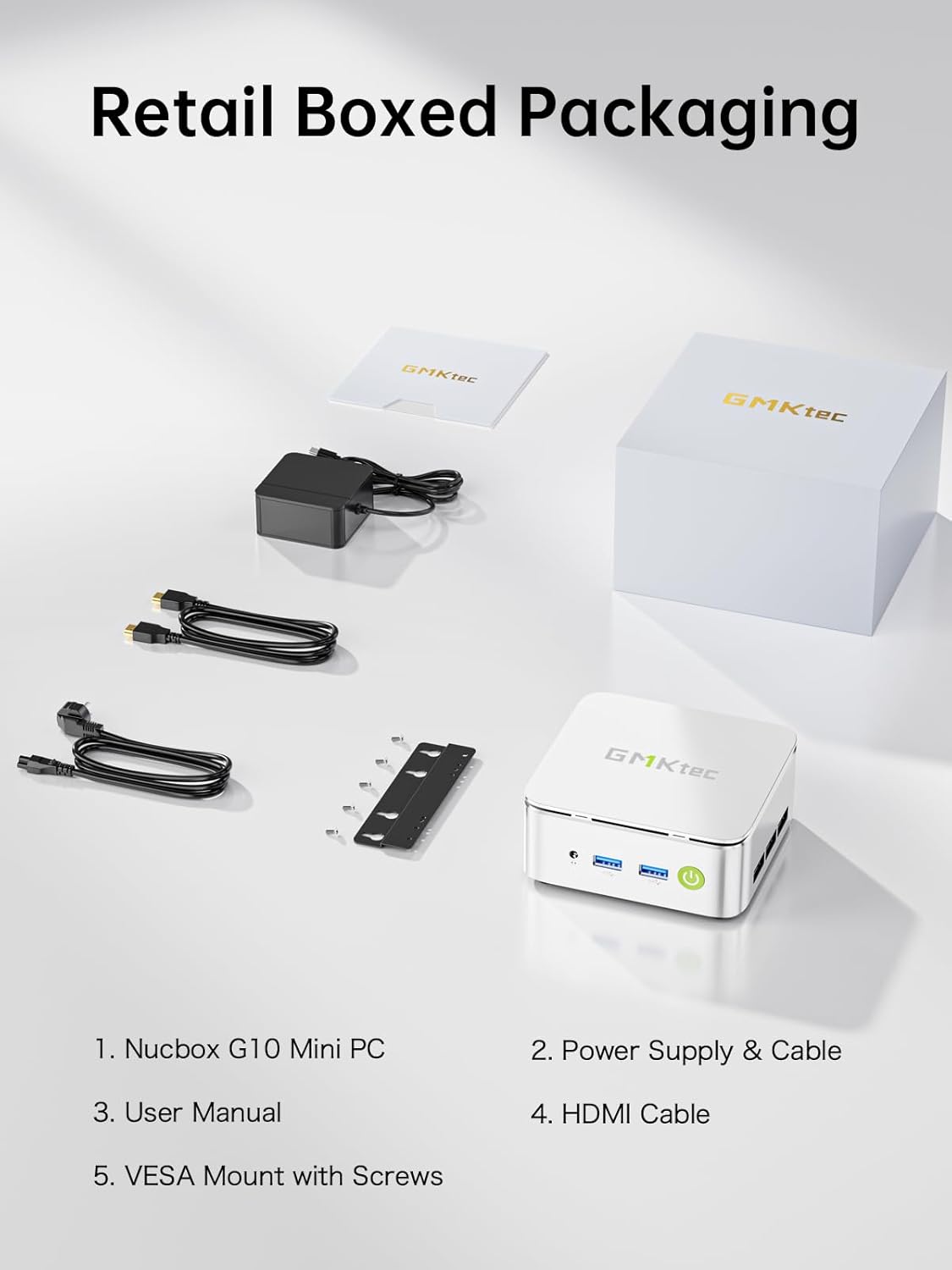 GMKtec Mini PC Computer, G10 Ryzen 5 3500U (Beats N150/4300U/3200U), 16GB RAM 512GB SSD 2.5GbE NIC LAN Desktop Office Home Business HTPC, Triple 4K Display, WiFi, BT, USB-C, DP, Type-C PD, HDMI 2.1 - Image 9