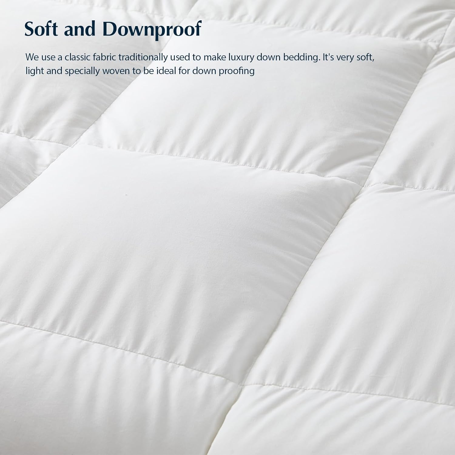 Pacific Coast Goose Feather Down Fiber Comforters King Size, Extra Fluffy White Duvet Insert, Ultra-Soft, Breathable, All Season Hotel Luxury Bedding Comforters, 8 Corner & Center Loops (106"x90") - Image 9