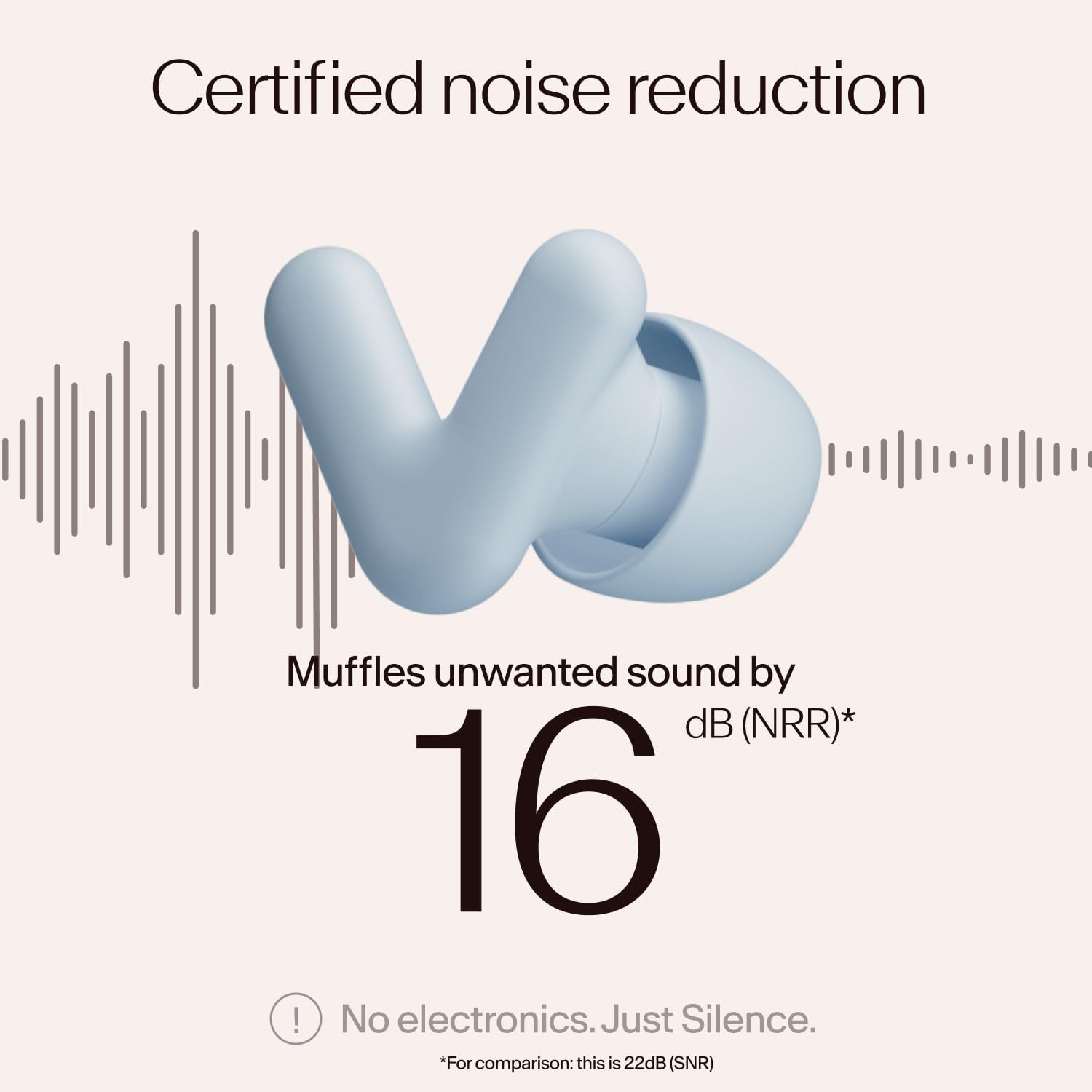 Alpine Silence Earplugs for Sleep, Focus & Travel - V-Shape Snug Fit & Soft Oval Tips – 4 Sizes XS/S/M/L - Comfortable, Reusable Hearing Protection - up to 22 dB – Blue - Image 4