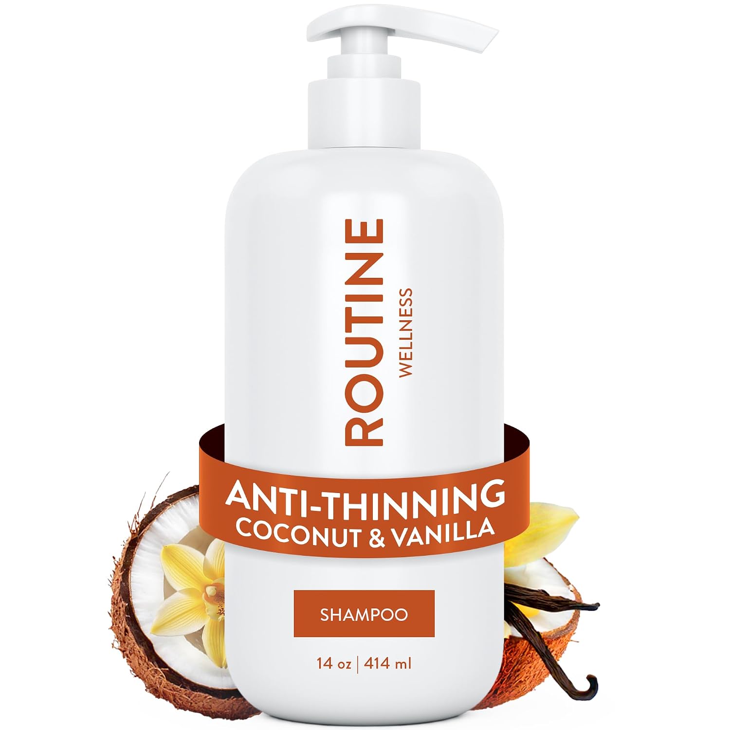Routine Wellness Anti-Thinning Volumizing Shampoo for Thinning Hair & Hair Loss - Grow Your Confidence with Biotin & DHT Blockers - 14 oz Coconut & Vanilla - Image 2