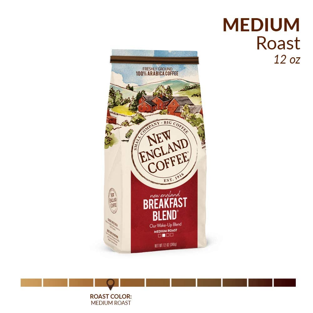 New England Coffee Breakfast Blend Medium Roast Ground Coffee, 12oz Bag (Pack of 3) - Image 4