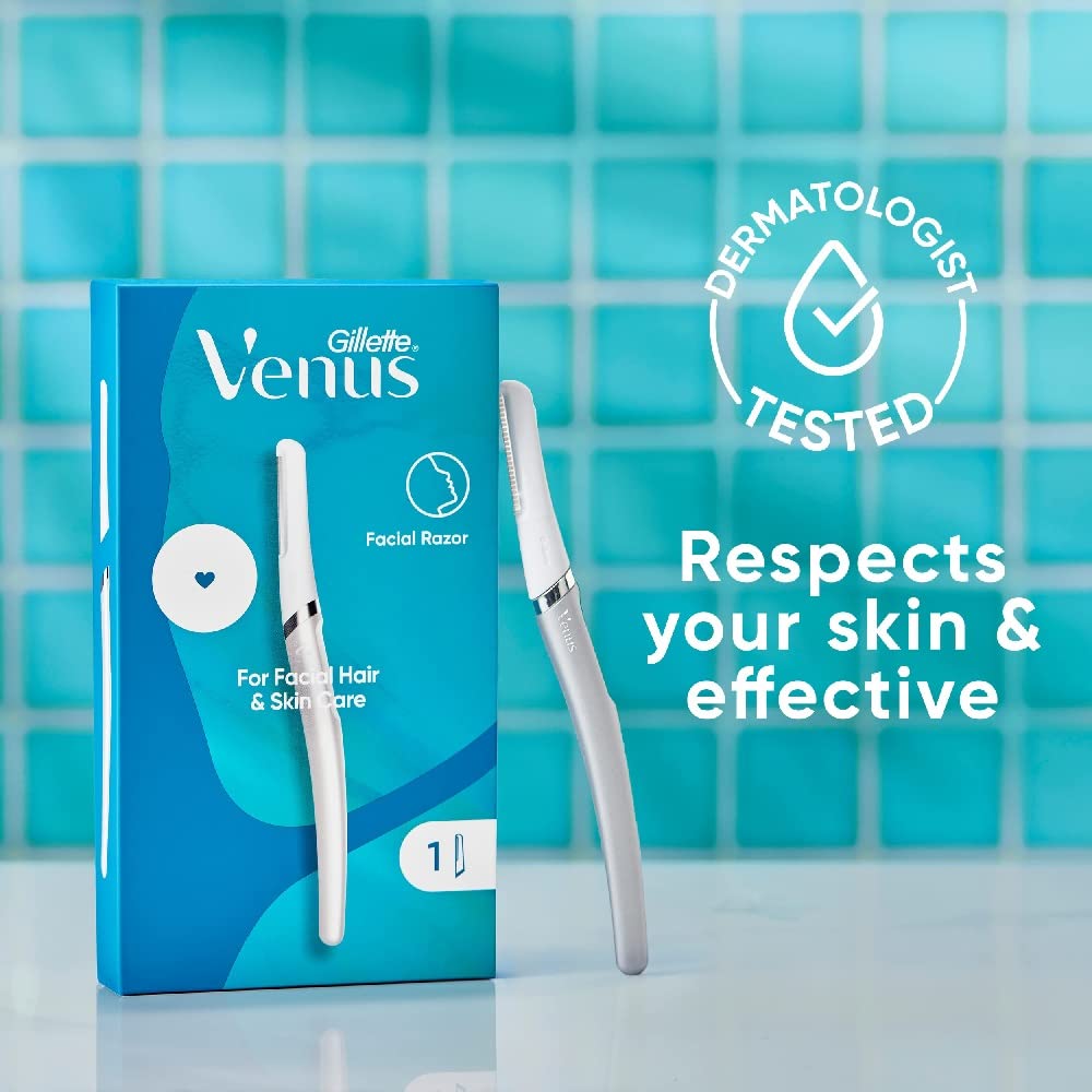 Gillette Venus Dermaplaning Tool, 2 Blade Refills, Exfoliating Face Razors for Women, Eyebrow and Facial Dermaplane Razor - Image 8