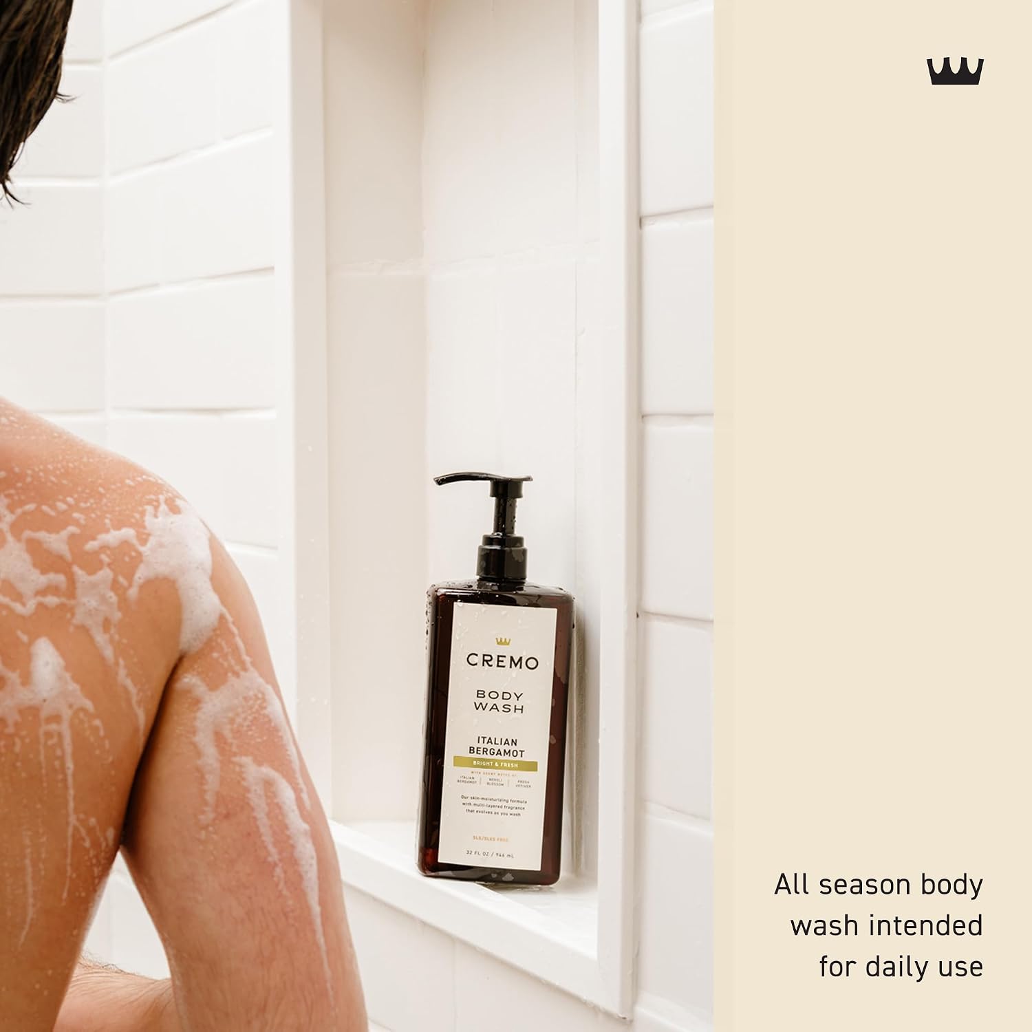 Cremo Rich-Lathering Italian Bergamot Body Wash for Men, 32 Fl Oz - Image 6