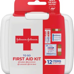 Johnson & Johnson First Aid to Go Portable Mini Travel Kit, 12 Pieces