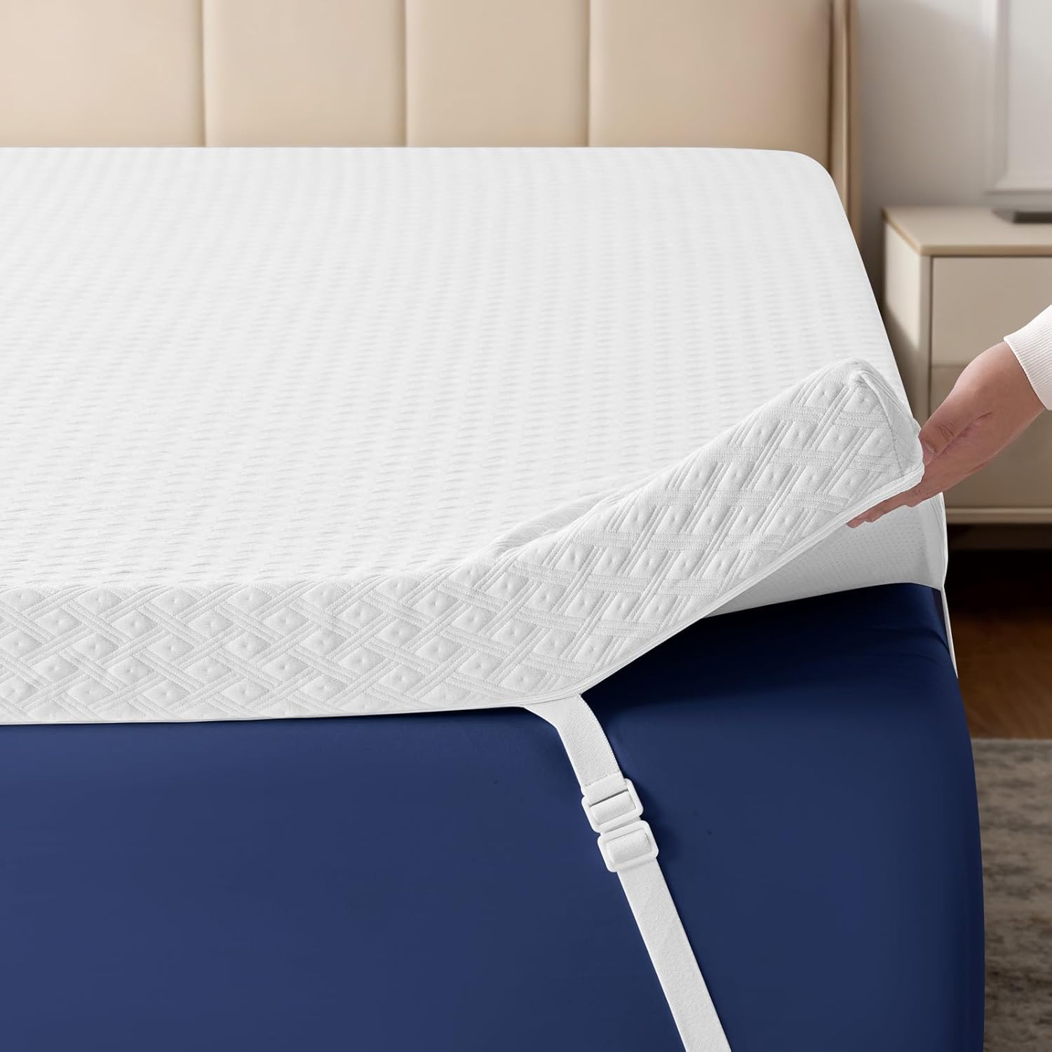 EDILLY 3 Inch Cooling Gel Memory Foam Mattress Topper Queen Size,with Removable & Washable Bamboo Cover,Soft Breathable Mattress Pad,Bed Topper for Back Pain Relief (60x80) - Image 2