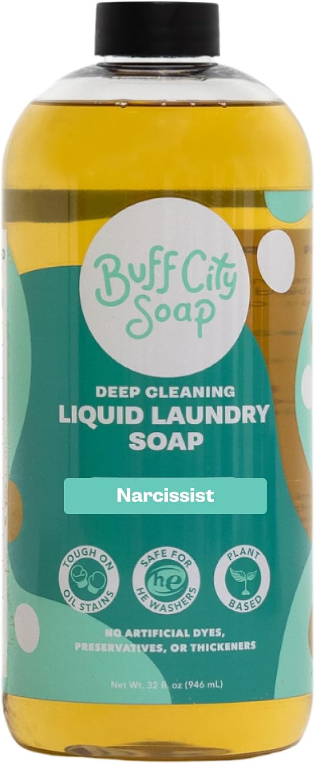 Buff City Soap - Plant Based Powder Laundry Soap - Made With 4 Simple Ingredients & No Harsh Chemicals - Sandalwood, Patchouli, Raspberry, & Peach Scented Laundry Detergent Powder - Narcissist - Image 2
