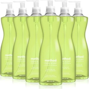 Method Gel Dish Soap, Lime + Sea Salt, Tough on Grease, 18 Fl Oz (Pack of 6)