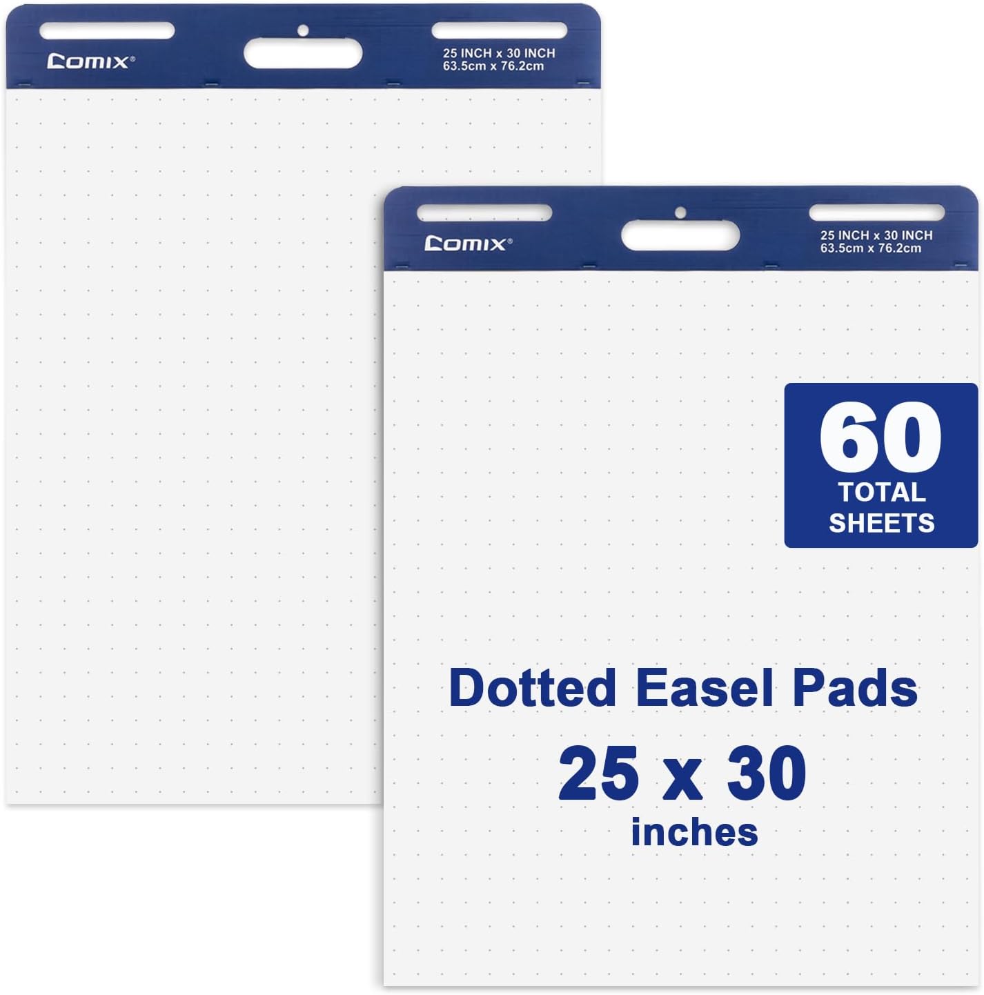 Comix Sticky Dotted Easel Pad, 25 x 30 Inches Anchor Chart Paper for Teachers, Large Self Stick Dot Grid Easel Paper, 30 Sheets/Pad, 2 Pads/Pack - Image 2