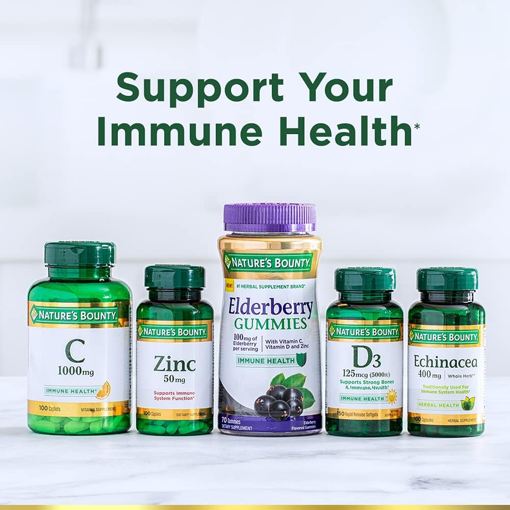 Nature's Bounty Vitamin C 1000mg, Supports Immune and Antioxidant Health, Vitamin C Supplement, 1 Per Day, 300 Vegetarian Caplets - Image 5