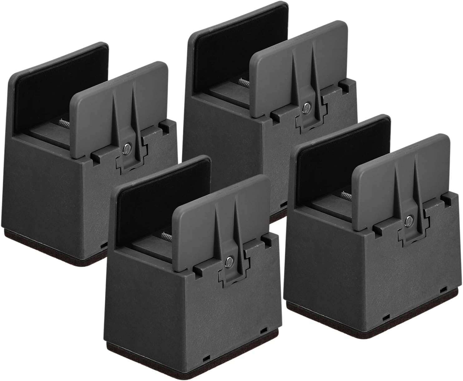 uxcell 2 inch Bed Risers with Adjustable Screw Clamp, 4Pcs Furniture Risers for Bed, Desk, Sofa, Table, Fit for Furniture Thickness 0.39-1.45", Supports 5000 Pounds, Black - Image 2