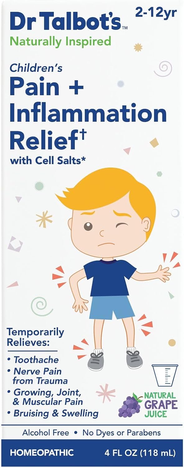 Dr. Talbot's Pain + Inflammation Relief Liquid Medicine for Children, Includes Dosage Cup, Grape Juice Flavor, 4 Fl Oz (Packaging May Vary) - Image 10