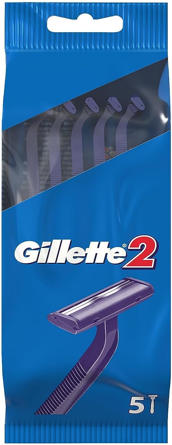 Gillette 2 Men's Disposable Razor, 5 Units - Pack of 2 - Image 2