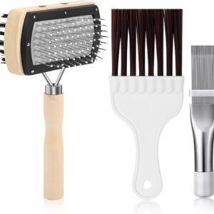 CANIPHA 3Pcs Air Conditioner Condenser Fin Cleaning Brush Refrigerator Coil Cleaning Brush Supplies, Stainless Ac Coil Cleaner, Evaporator Coil Cleaner, Mini Split Cleaning Kit Fridge Cleaner Tool