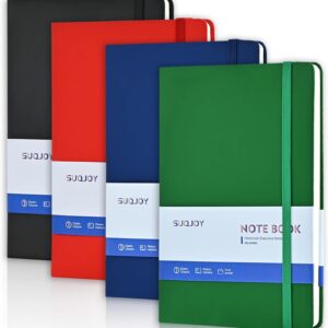 Lined Journal Notebooks, 4 Pack 160 Pages, 5.5x 8.2-Inch Journals for Women Men, Hardcover Notebook with 100 gsm Thick Paper, A5 Size College Ruled Notebook for Writing/Travel/Work (Assorted Color-4 Pack)