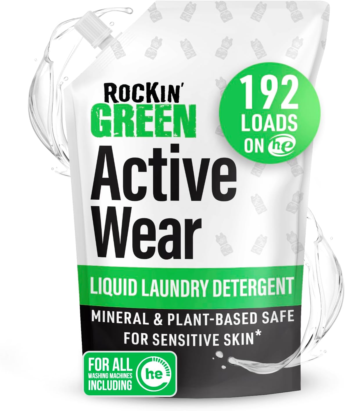 Rockin' Green Laundry Detergent, Plant based, All Natural Laundry Detergent Powder, Vegan and Biodegradable Odor Fighter, Safe for Sensitive Skin (Liquid Laundry Detergent 192 Loads - Unscented) - Image 2