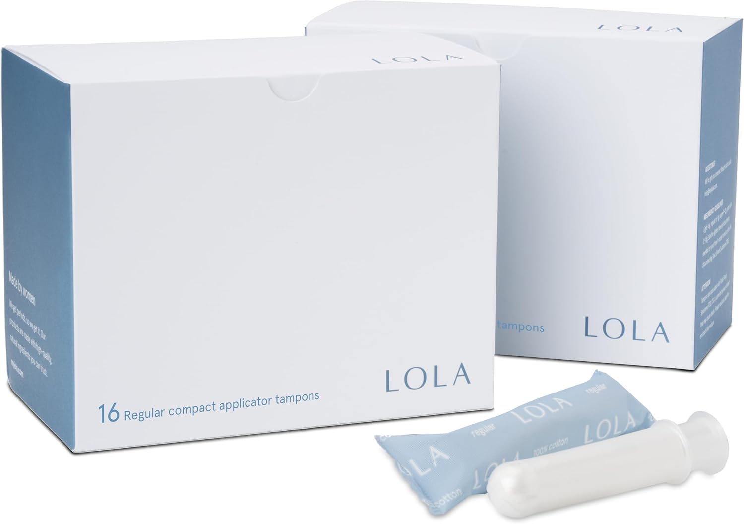 LOLA Organic Tampons - Regular Absorbency, 32 Count - Bulk Tampons for Women with BPA-Free Plastic Applicator & Hypoallergenic, Toxin-Free Feminine Hygiene Product - Image 2