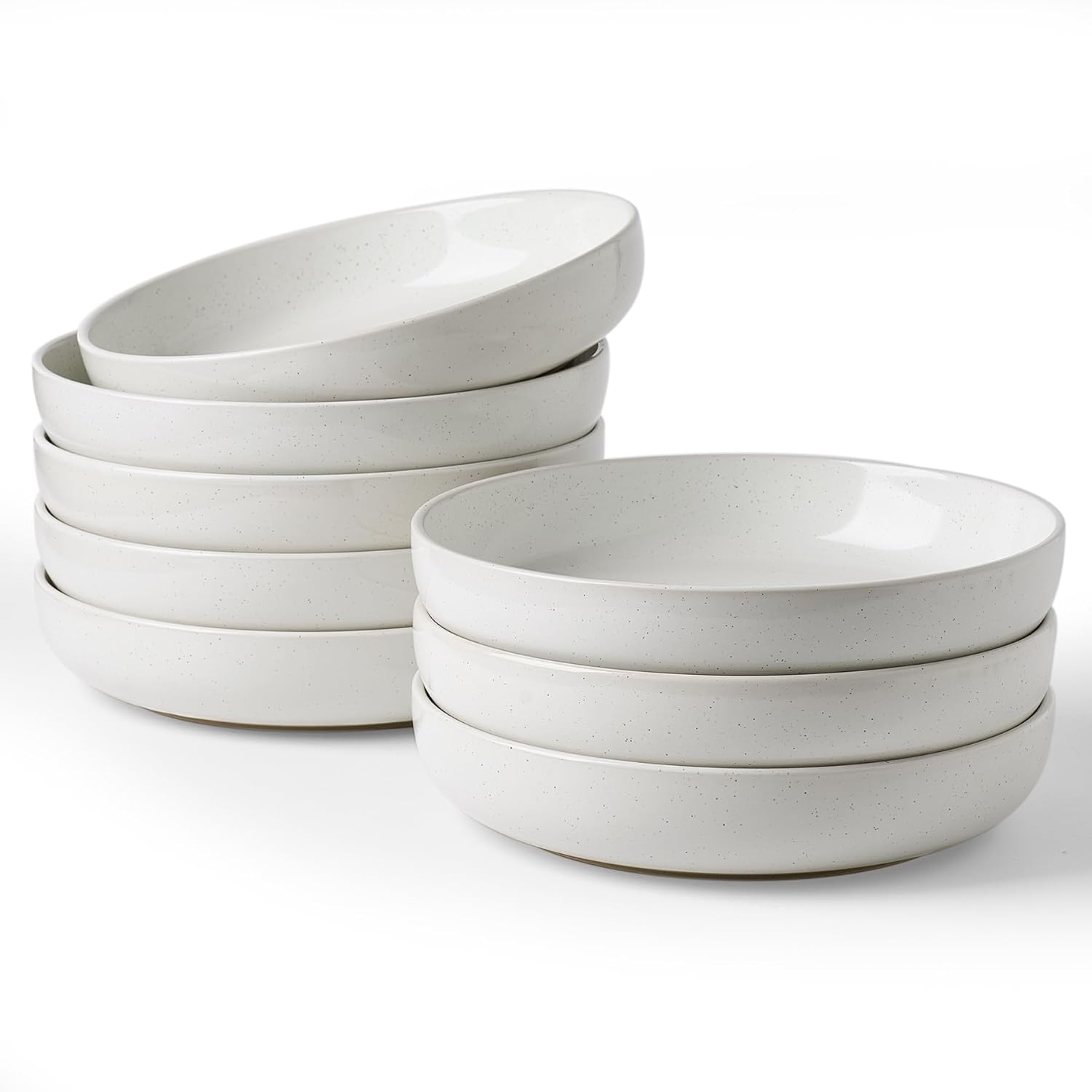 famiware Milkyway 33 oz Bowl Set, Pasta Bowls Set of 8, Salad Bowls Perfect for Your Friend for Housewarming, Thanksgiving, Christmas, White - Image 2