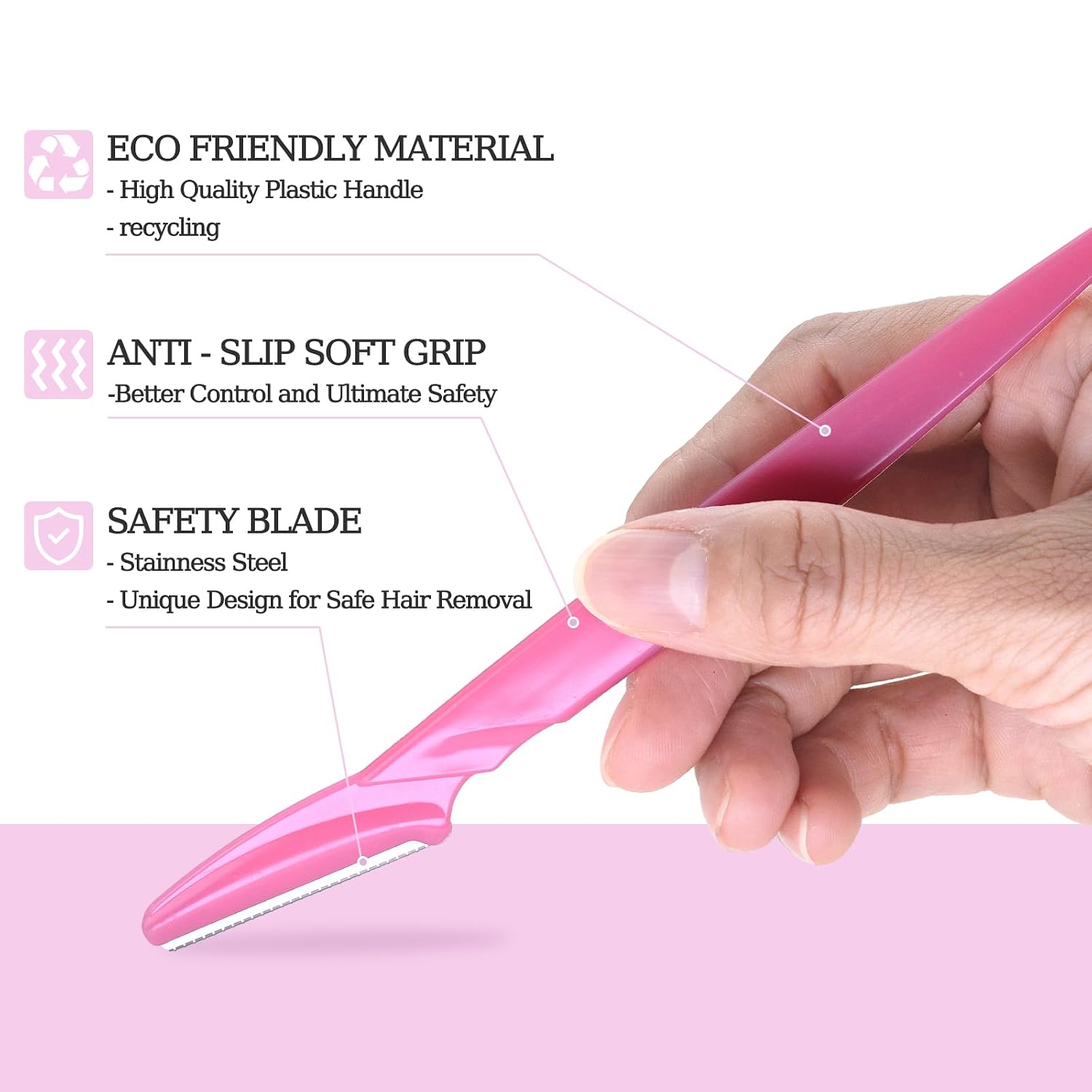 40pcs Eyebrow Razor for Women, Face Shaver Kit Dermaplaning Tool for Peach Fuzz Removal, Stainless Steel Blades with Protective Covers | Eyebrow Trimmer, Facial Hair Removal - Image 3