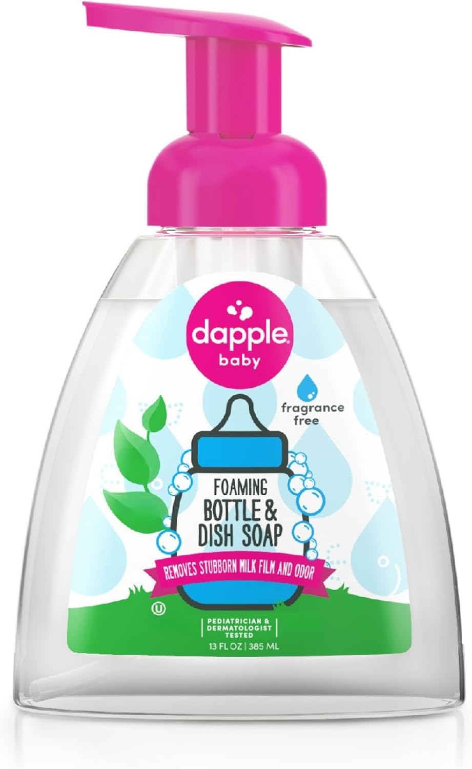 Dapple Baby Fragrance-Free Foaming Baby Bottle & Dish Soap - 13 fl oz - Cleans Bottles, Sippy Cups, Pacifiers, Breast Pumps, & More - Gently Removes Milk Film & Odors - Fragrance Free - Image 2