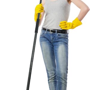 PBHEPJ 18 Inchs Push Broom Outdoor Heavy Duty, Shop Broom with 60″ Long Handle for Cleaning Outdoor or Indoor Tile, Garage, Shop, Deck, Concrete, Wood, Stone, Patio Floor