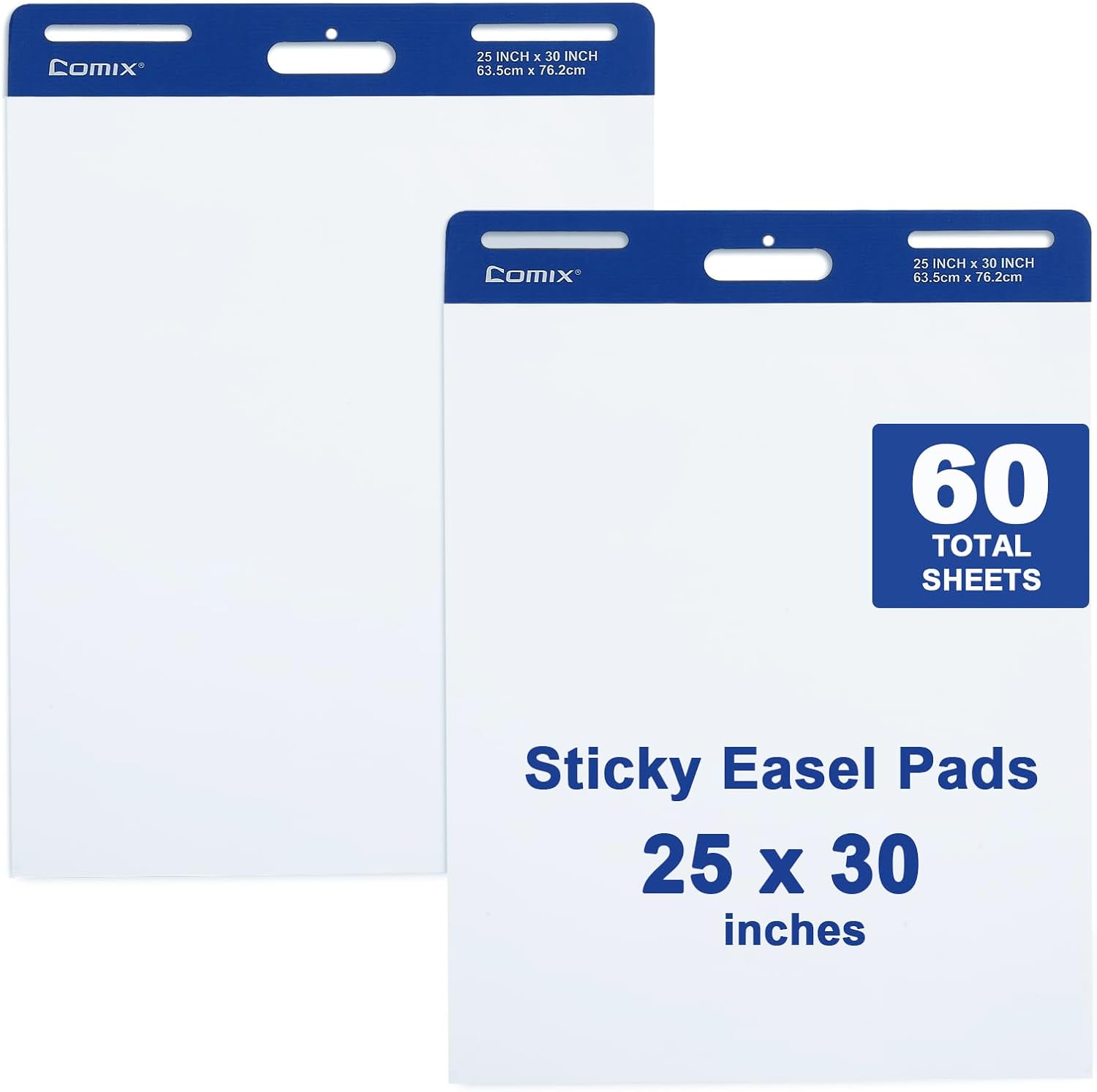 Comix Sticky Easel Pad, 25 x 30 Inches Flip Chart Paper for Teachers, Large Self Stick Easel Paper, 30 Sheets/Pad, 2 Pads/Pack - Image 2