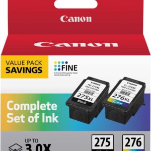 Canon PG-275 XL / CL-276 XL Genuine Ink Value Pack (2 Cartridges), Compatible with TS3520/3522/4722/3720/3722, TR4720