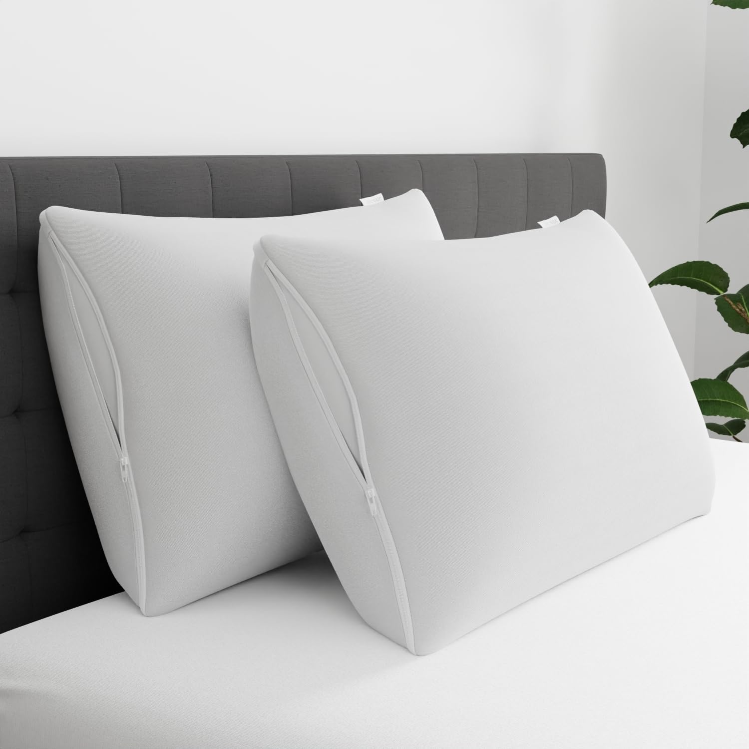 Set of 4 Standard/Queen AllerEase Pillow Protectors - Moisture Wicking, Advanced Allergy Protection - Premium Polyester, Zippered Protectors - Image 4