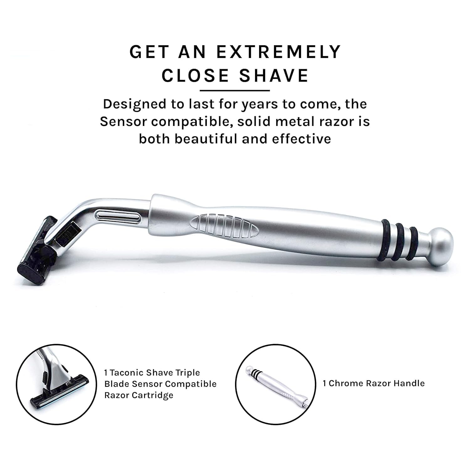 Taconic Shave, Gillette Sensor & Sensor Excel Compatible Heavyweight Triple Blade Pivot Head Razor, Includes 1 Preloaded Blade - Delivers a Smooth, Close & Comfortable Shave - Image 8