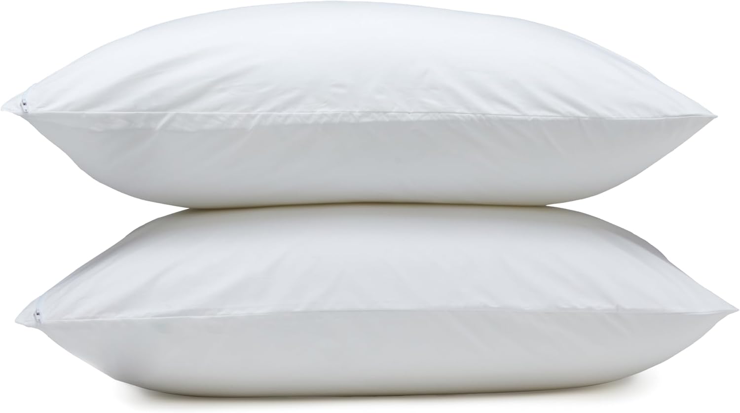 Amazon Basics Down Alternative Bed Pillows and Pillow Protector Case Set, Medium Density, Standard Size 26" x 20", Hypoallergenic, Microfiber, Washable, White, 2-Pack - Image 3